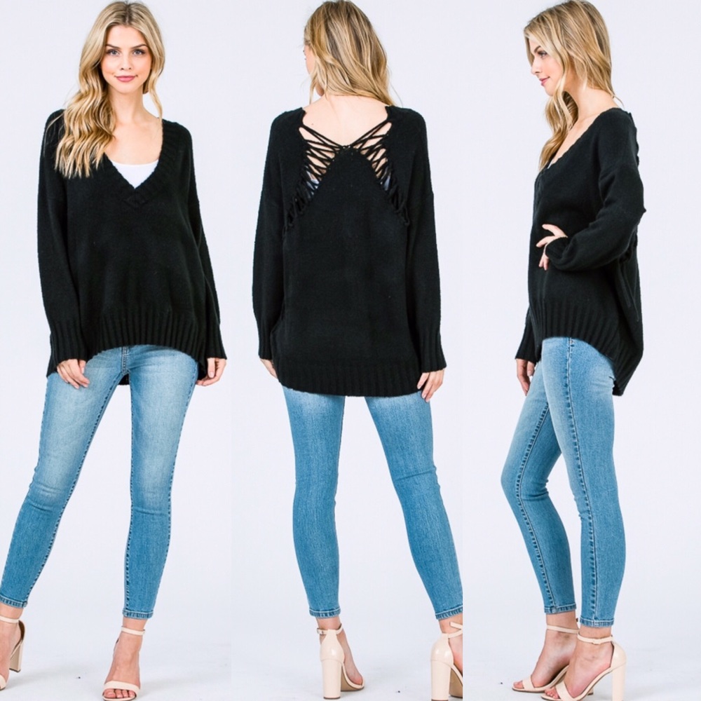 Laced Soft Semi Oversize Jumper Sweater - Picture 4 of 6